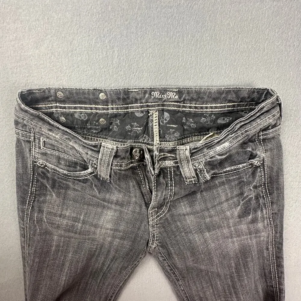 Miss Me Seattle Jeans Womens 28 Bootcut Fleur De Lis Embroidered - Picture 3 of 10